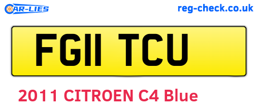 FG11TCU are the vehicle registration plates.
