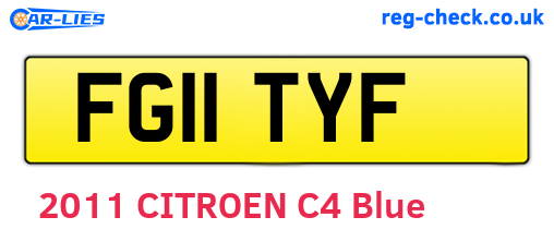 FG11TYF are the vehicle registration plates.