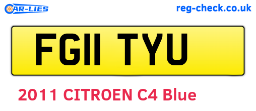 FG11TYU are the vehicle registration plates.