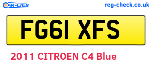 FG61XFS are the vehicle registration plates.