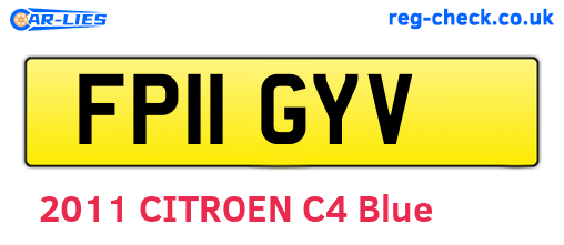 FP11GYV are the vehicle registration plates.