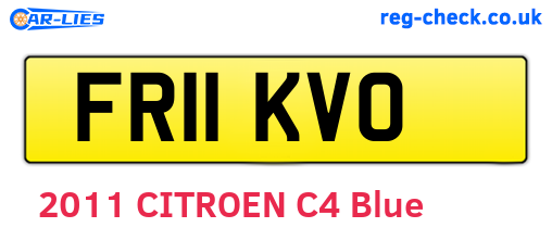 FR11KVO are the vehicle registration plates.