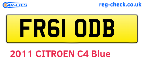 FR61ODB are the vehicle registration plates.