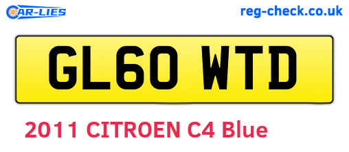 GL60WTD are the vehicle registration plates.