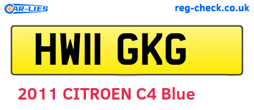 HW11GKG are the vehicle registration plates.