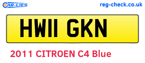 HW11GKN are the vehicle registration plates.