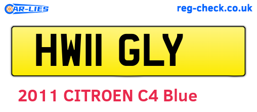 HW11GLY are the vehicle registration plates.