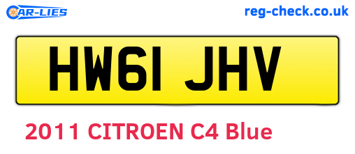 HW61JHV are the vehicle registration plates.