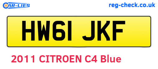 HW61JKF are the vehicle registration plates.