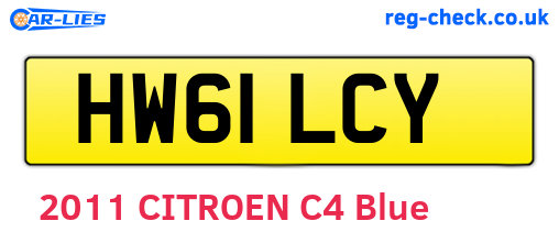 HW61LCY are the vehicle registration plates.