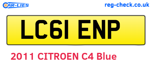 LC61ENP are the vehicle registration plates.
