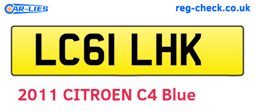 LC61LHK are the vehicle registration plates.