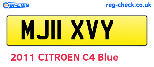 MJ11XVY are the vehicle registration plates.