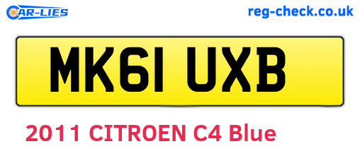 MK61UXB are the vehicle registration plates.
