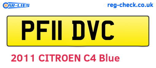 PF11DVC are the vehicle registration plates.