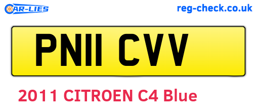 PN11CVV are the vehicle registration plates.