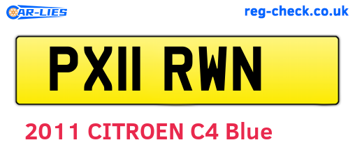 PX11RWN are the vehicle registration plates.
