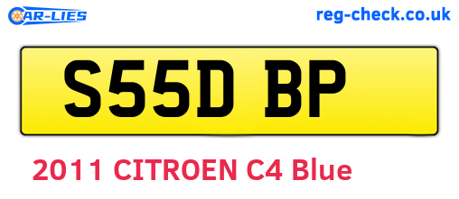 S55DBP are the vehicle registration plates.