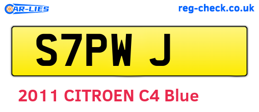 S7PWJ are the vehicle registration plates.
