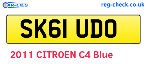SK61UDO are the vehicle registration plates.