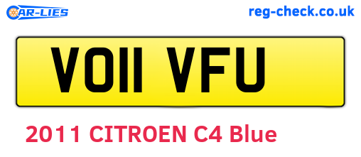 VO11VFU are the vehicle registration plates.