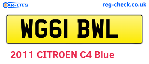 WG61BWL are the vehicle registration plates.