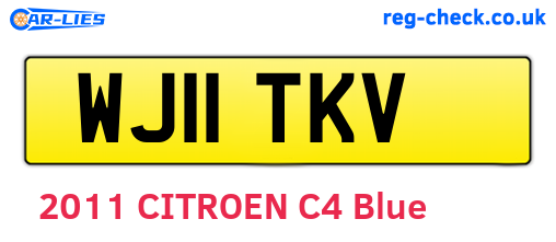 WJ11TKV are the vehicle registration plates.