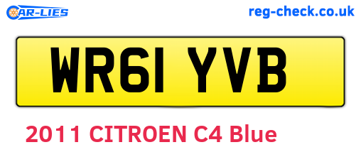 WR61YVB are the vehicle registration plates.