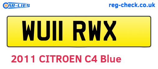 WU11RWX are the vehicle registration plates.