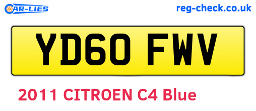 YD60FWV are the vehicle registration plates.