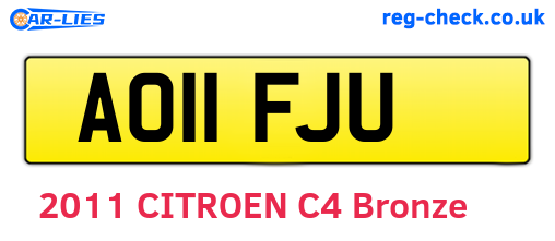 AO11FJU are the vehicle registration plates.