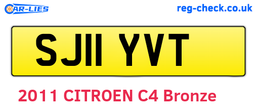 SJ11YVT are the vehicle registration plates.