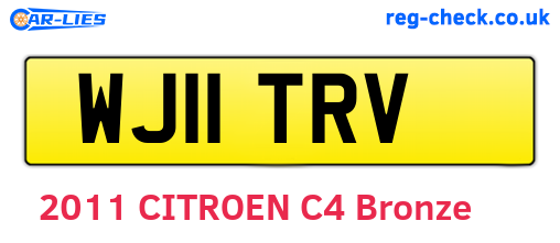 WJ11TRV are the vehicle registration plates.