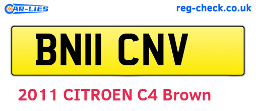 BN11CNV are the vehicle registration plates.
