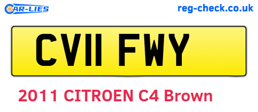 CV11FWY are the vehicle registration plates.