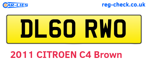DL60RWO are the vehicle registration plates.