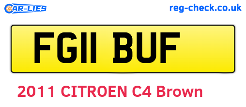 FG11BUF are the vehicle registration plates.