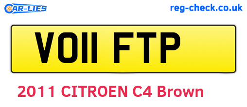 VO11FTP are the vehicle registration plates.