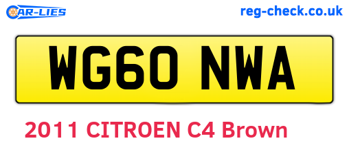 WG60NWA are the vehicle registration plates.