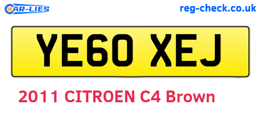 YE60XEJ are the vehicle registration plates.