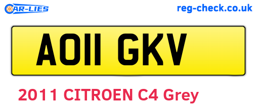 AO11GKV are the vehicle registration plates.
