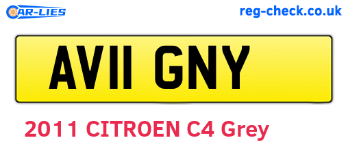 AV11GNY are the vehicle registration plates.