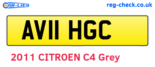 AV11HGC are the vehicle registration plates.