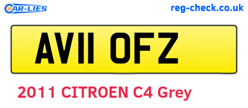 AV11OFZ are the vehicle registration plates.