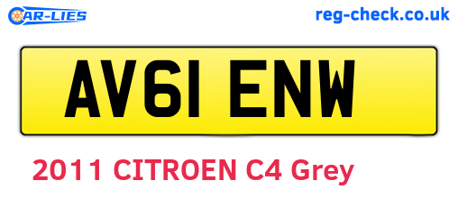 AV61ENW are the vehicle registration plates.