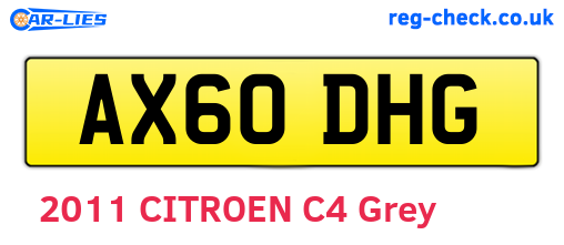 AX60DHG are the vehicle registration plates.