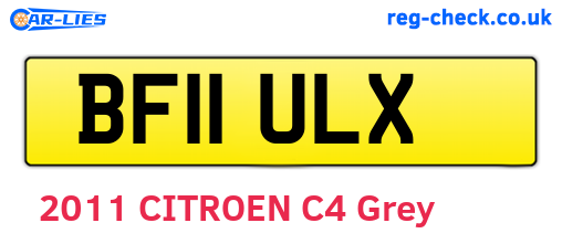 BF11ULX are the vehicle registration plates.