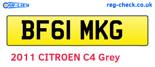 BF61MKG are the vehicle registration plates.