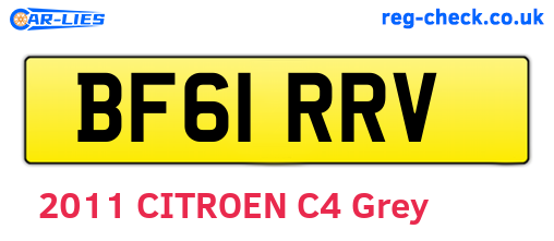 BF61RRV are the vehicle registration plates.