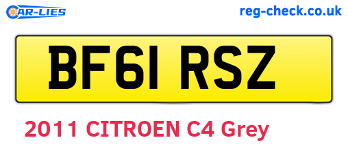 BF61RSZ are the vehicle registration plates.